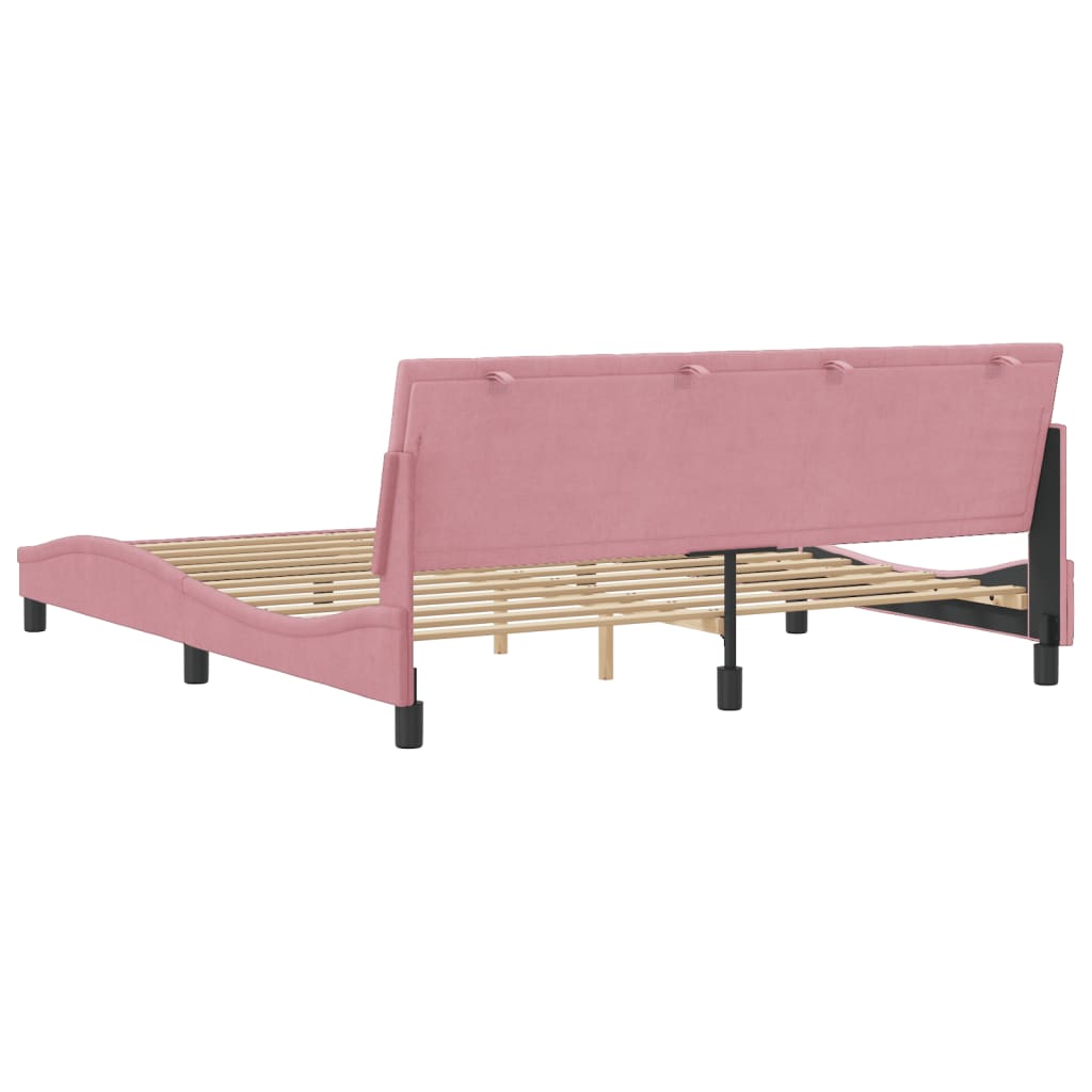 Rám Postele Bez Matrace Hanko Růžový 180X200 Cm Samet