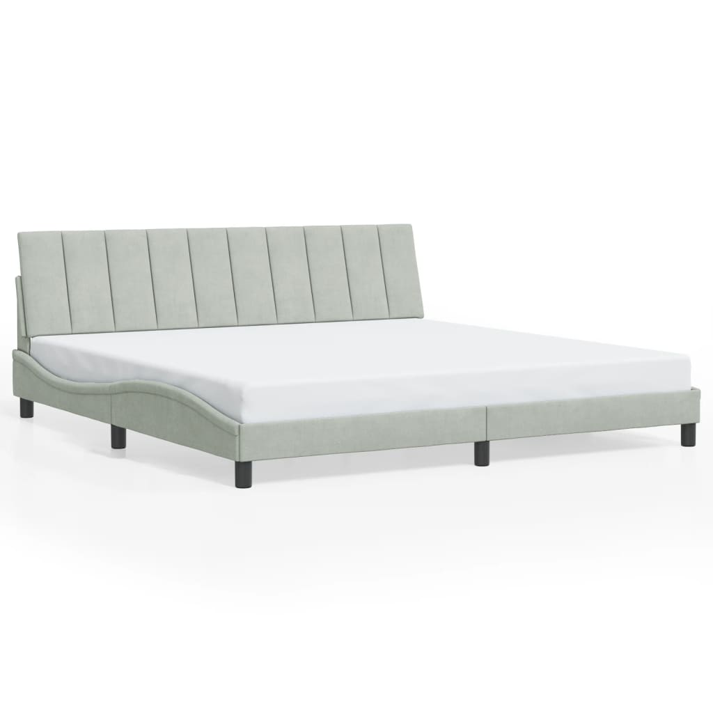 Rám Postele Bez Matrace Hanko Světle Šedý 200 X 200 Cm Samet