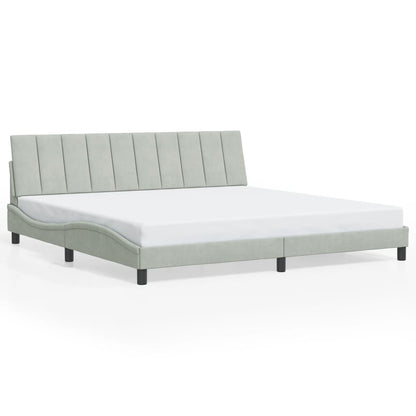 Rám Postele Bez Matrace Hanko Světle Šedý 200 X 200 Cm Samet
