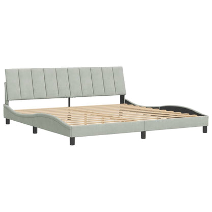 Rám Postele Bez Matrace Hanko Světle Šedý 200 X 200 Cm Samet