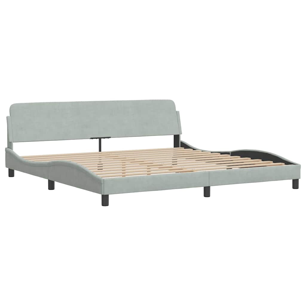 Rám Postele Bez Matrace Hanko Světle Šedý 200 X 200 Cm Samet