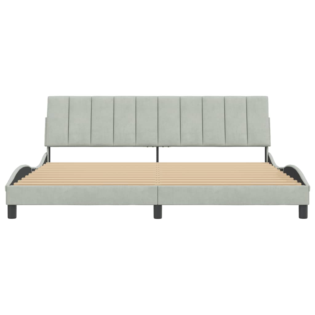 Rám Postele Bez Matrace Hanko Světle Šedý 200 X 200 Cm Samet