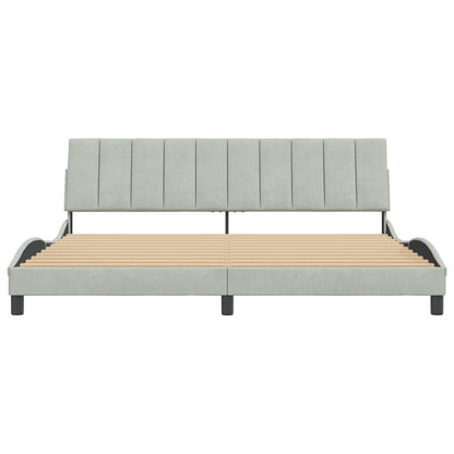 Rám Postele Bez Matrace Hanko Světle Šedý 200 X 200 Cm Samet