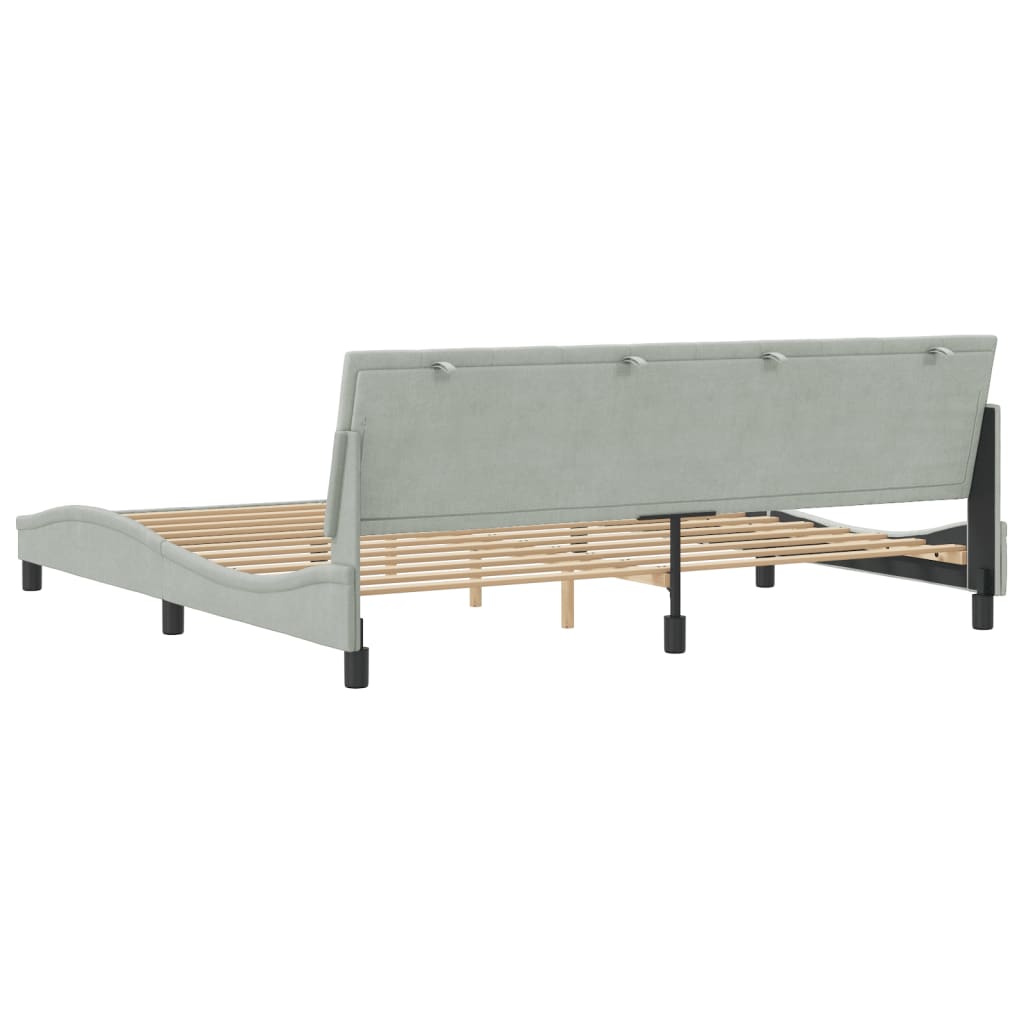 Rám Postele Bez Matrace Hanko Světle Šedý 200 X 200 Cm Samet