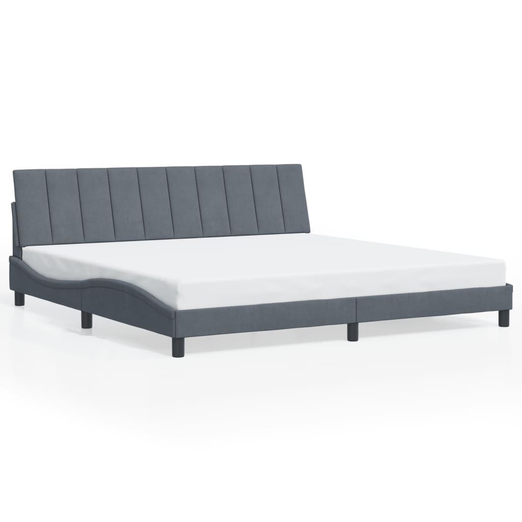 Rám Postele Bez Matrace Hanko Tmavě Šedý 200 X 200 Cm Samet