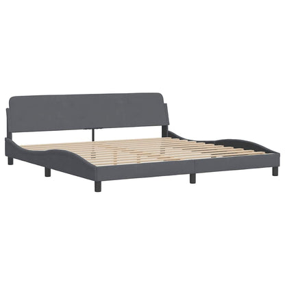 Rám Postele Bez Matrace Hanko Tmavě Šedý 200 X 200 Cm Samet