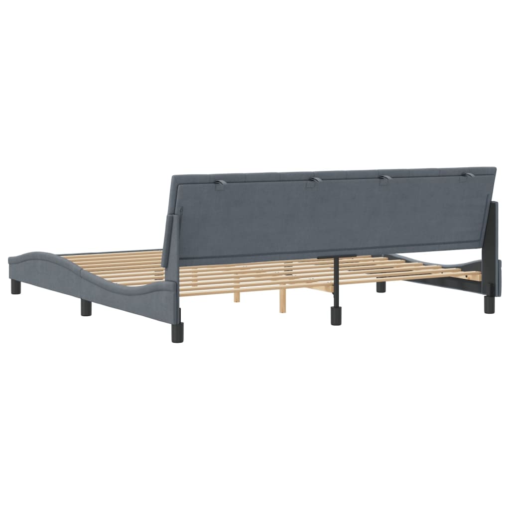 Rám Postele Bez Matrace Hanko Tmavě Šedý 200 X 200 Cm Samet