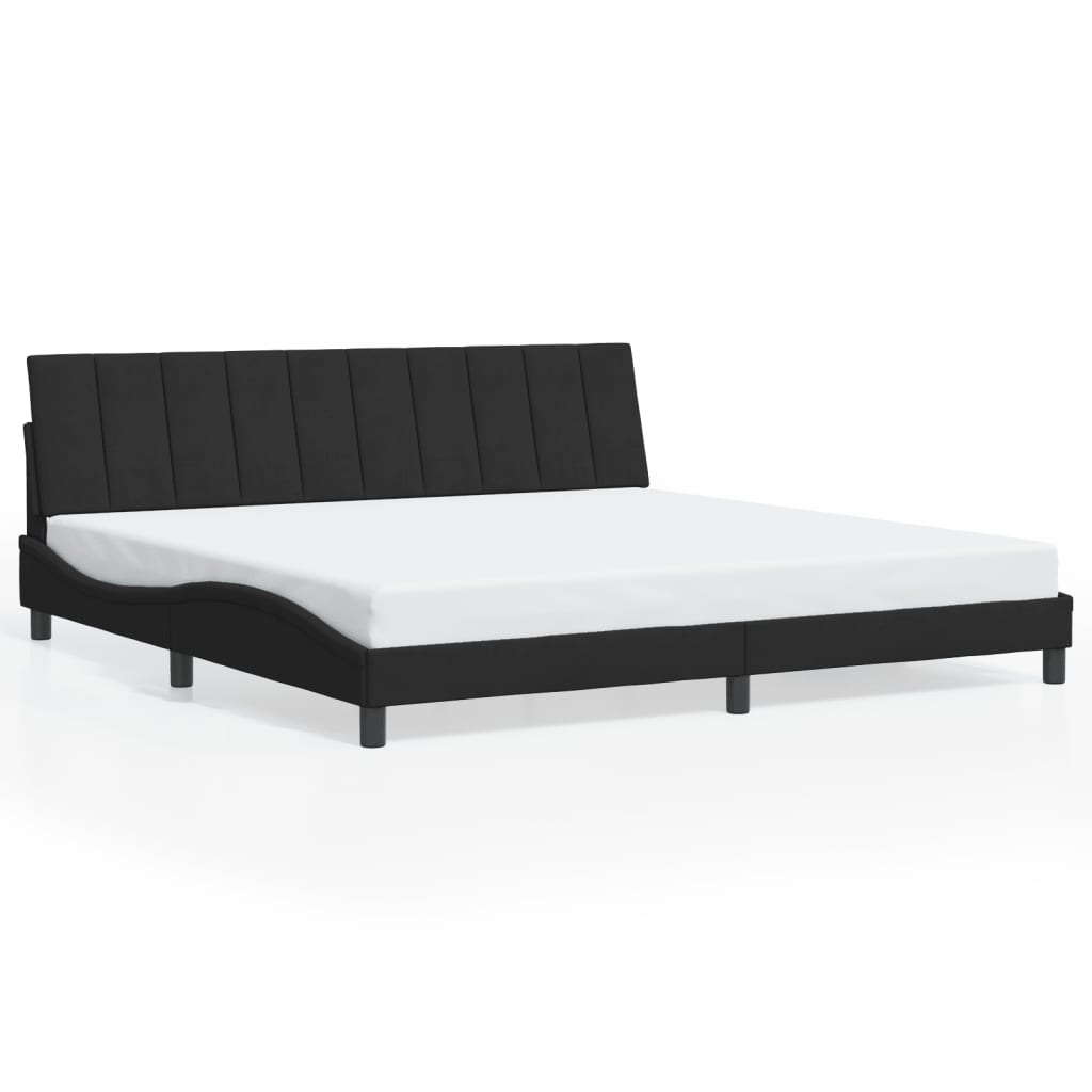 Rám Postele Bez Matrace Hanko Černý 200 X 200 Cm Samet