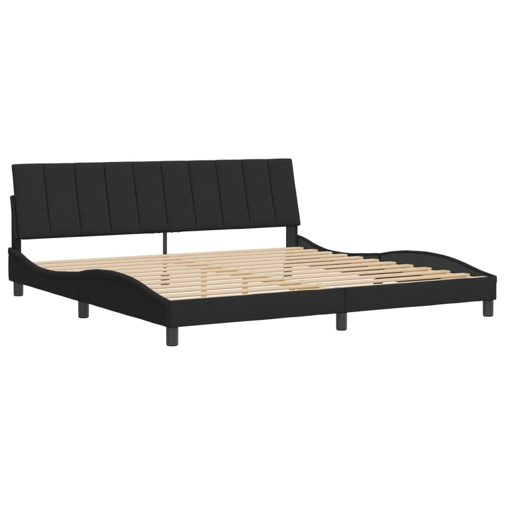 Rám Postele Bez Matrace Hanko Černý 200 X 200 Cm Samet