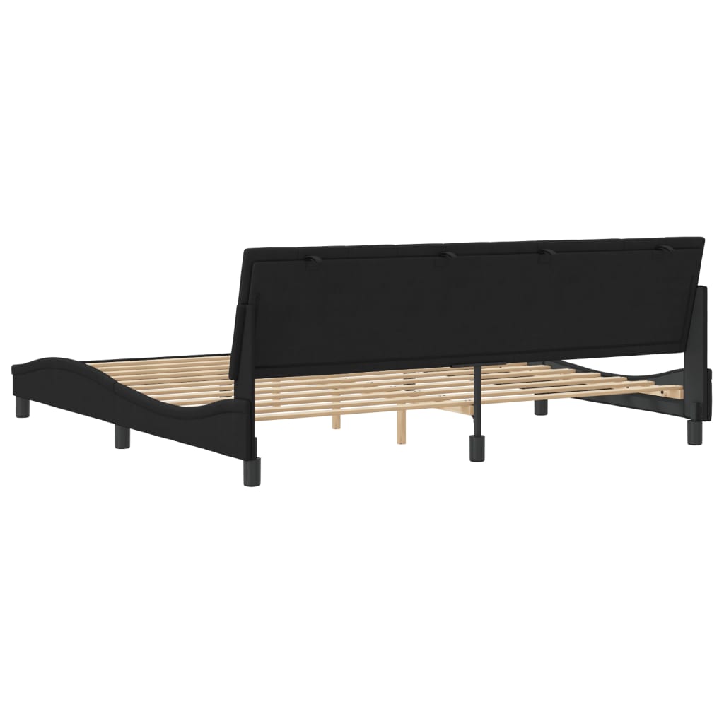 Rám Postele Bez Matrace Hanko Černý 200 X 200 Cm Samet