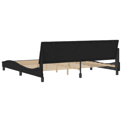 Rám Postele Bez Matrace Hanko Černý 200 X 200 Cm Samet