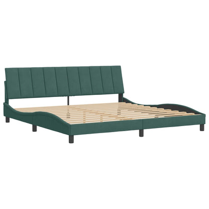 Rám Postele Bez Matrace Hanko Tmavě Zelená 200 X 200 Cm Samet