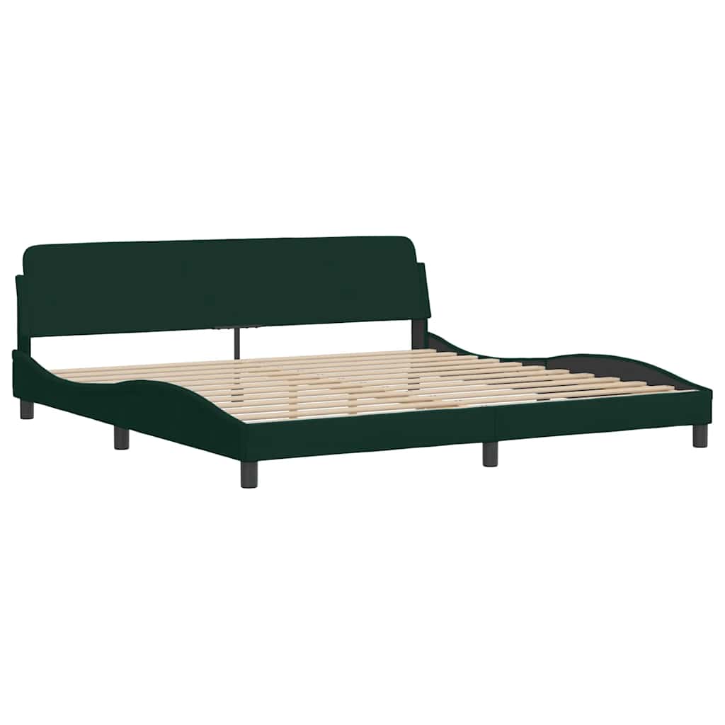 Rám Postele Bez Matrace Hanko Tmavě Zelená 200 X 200 Cm Samet