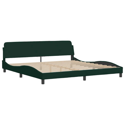 Rám Postele Bez Matrace Hanko Tmavě Zelená 200 X 200 Cm Samet
