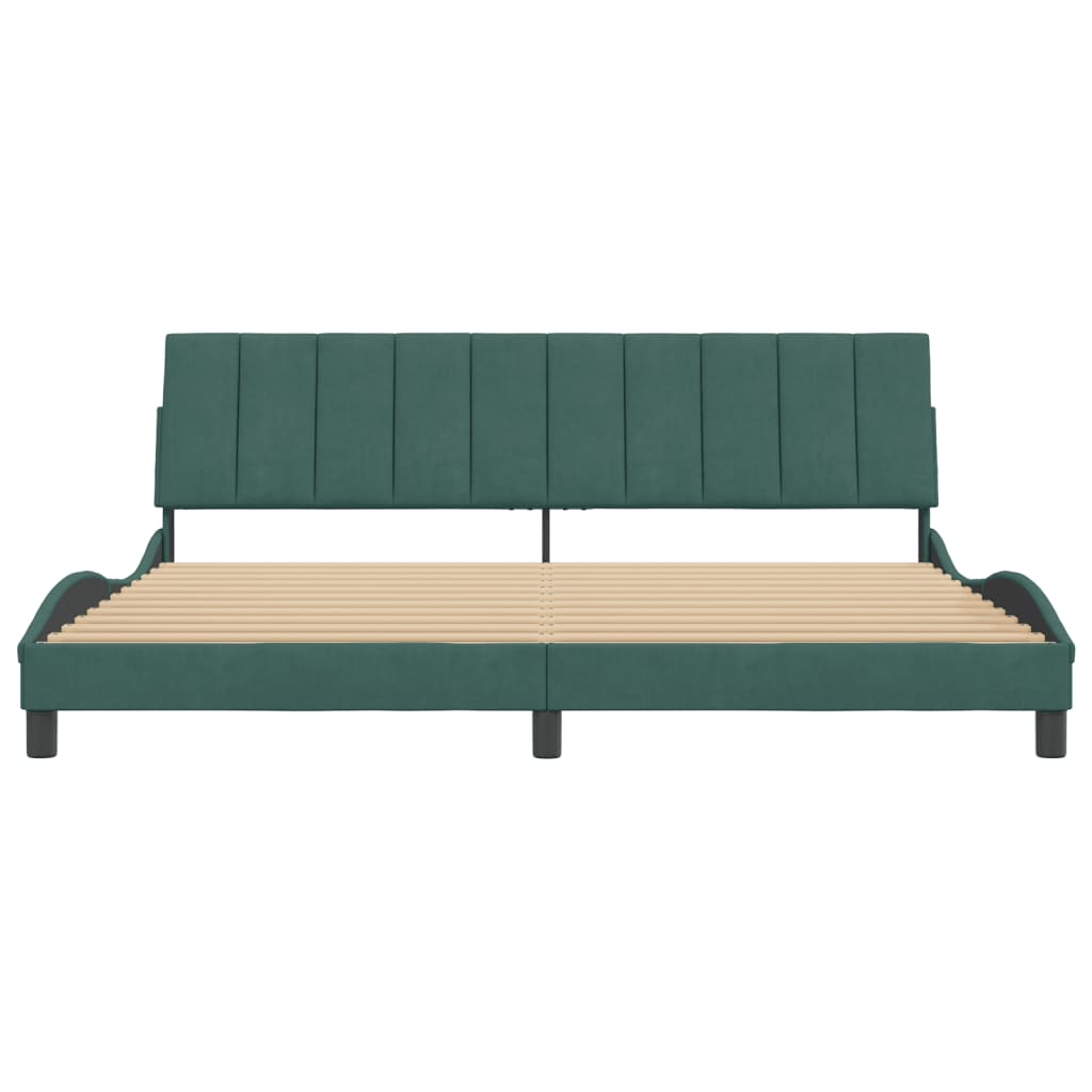 Rám Postele Bez Matrace Hanko Tmavě Zelená 200 X 200 Cm Samet