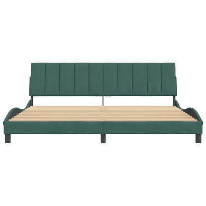 Rám Postele Bez Matrace Hanko Tmavě Zelená 200 X 200 Cm Samet