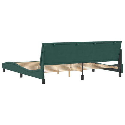 Rám Postele Bez Matrace Hanko Tmavě Zelená 200 X 200 Cm Samet