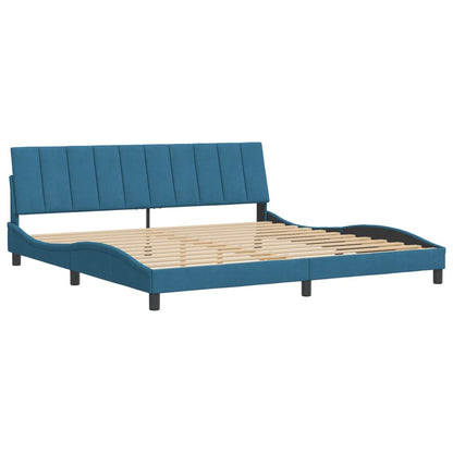 Rám Postele Bez Matrace Hanko Modrý 200 X 200 Cm Samet
