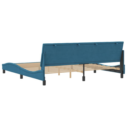 Rám Postele Bez Matrace Hanko Modrý 200 X 200 Cm Samet