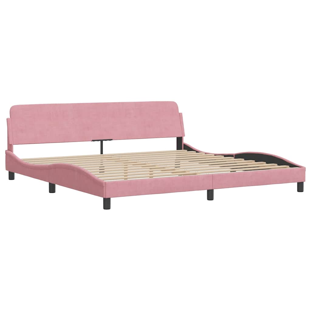 Rám Postele Bez Matrace Hanko Růžový 200X200 Cm Samet