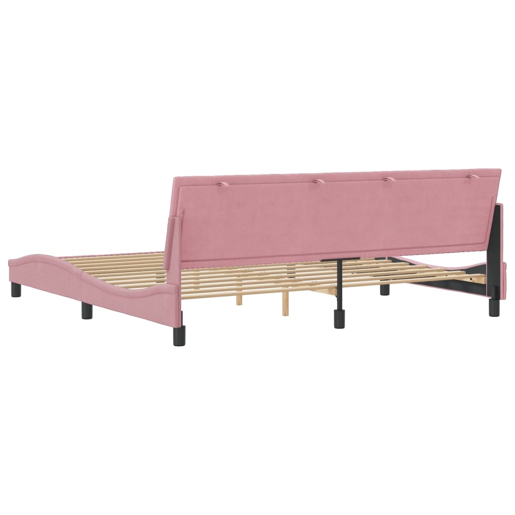 Rám Postele Bez Matrace Hanko Růžový 200X200 Cm Samet