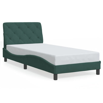 Rám Postele Bez Matrace Tmavě Zelená 80 X 200 Cm Samet