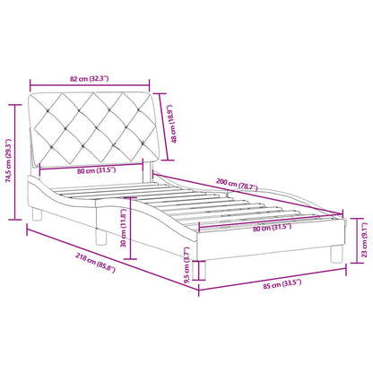Rám Postele Bez Matrace Tmavě Zelená 80 X 200 Cm Samet