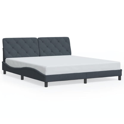 Rám Postele Bez Matrace Tmavě Šedý 200 X 200 Cm Samet