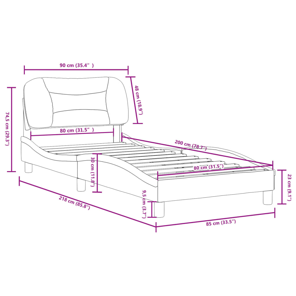 Rám Postele Bez Matrace Hvar Cappuccino 80 X 200 Cm Umělá Kůže