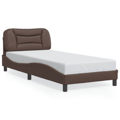 Rám Postele Bez Matrace Hvar Hnědý 90X190 Cm Umělá Kůže