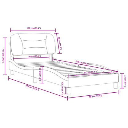 Rám Postele Bez Matrace Hvar Černý 90X200 Cm Umělá Kůže