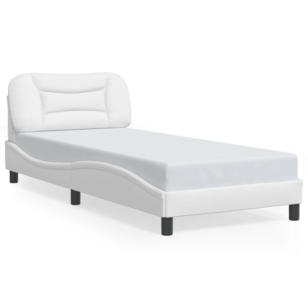 Rám Postele Bez Matrace Hvar Bílý 90X200 Cm Umělá Kůže