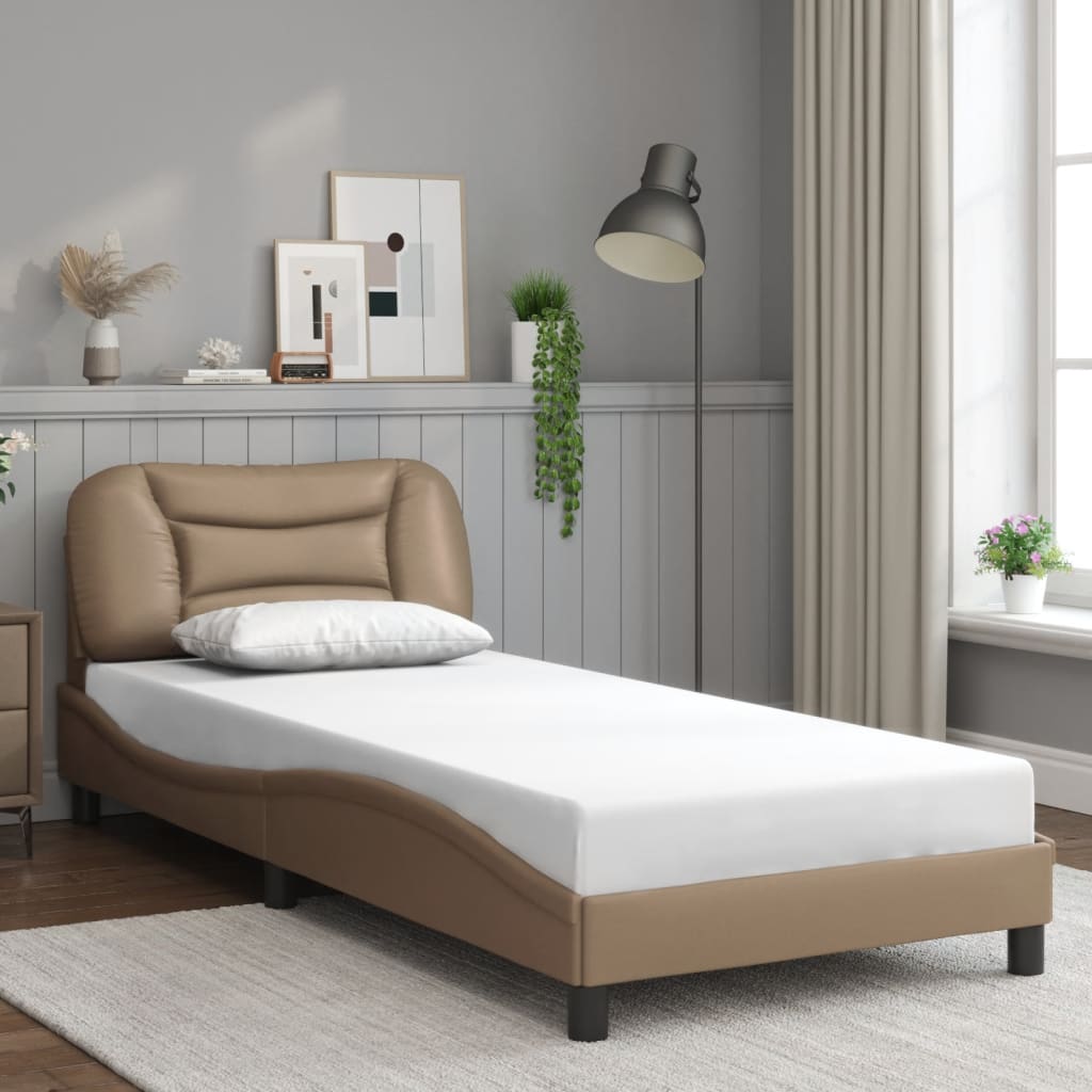 Rám Postele Bez Matrace Hvar Cappuccino 90X200 Cm Umělá Kůže