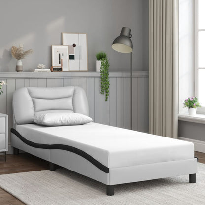 Rám Postele Bez Matrace Hvar Bílý A Černý 90 X 200 Cm Umělá Kůže