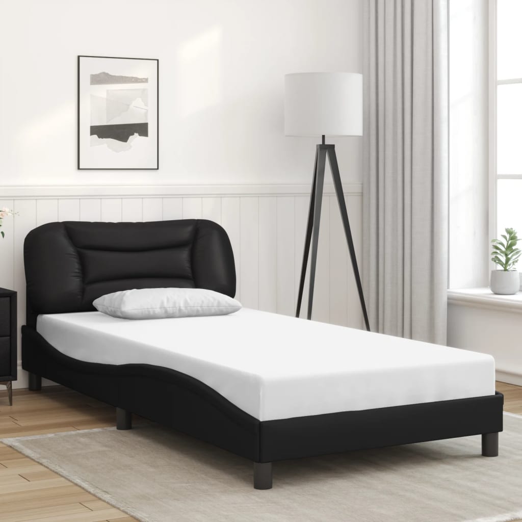Rám Postele Bez Matrace Hvar Černý 100X200 Cm Umělá Kůže