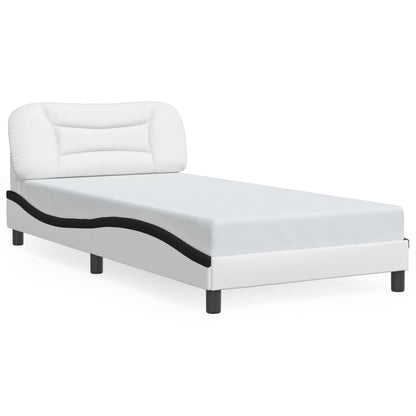 Rám Postele Bez Matrace Hvar Bílý A Černý 100 X 200 Cm Umělá Kůže