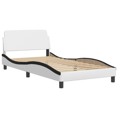 Rám Postele Bez Matrace Hvar Bílý A Černý 100 X 200 Cm Umělá Kůže