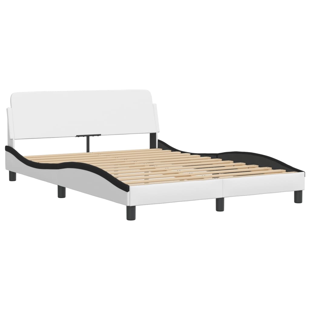 Rám Postele Bez Matrace Hvar Bílý A Černý 120 X 200 Cm Umělá Kůže