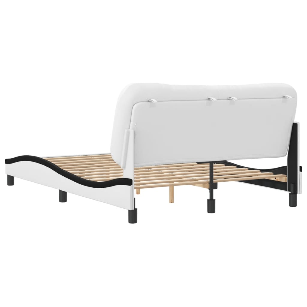 Rám Postele Bez Matrace Hvar Bílý A Černý 120 X 200 Cm Umělá Kůže