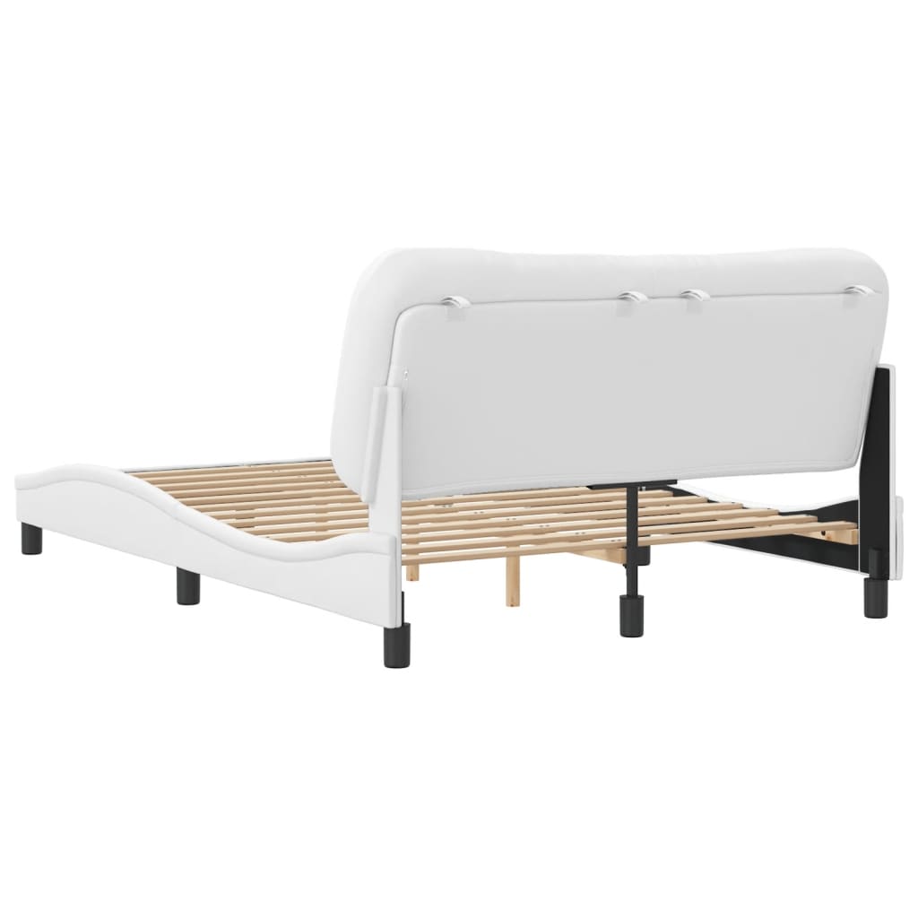 Rám Postele Bez Matrace Hvar Bílý 140X190 Cm Umělá Kůže