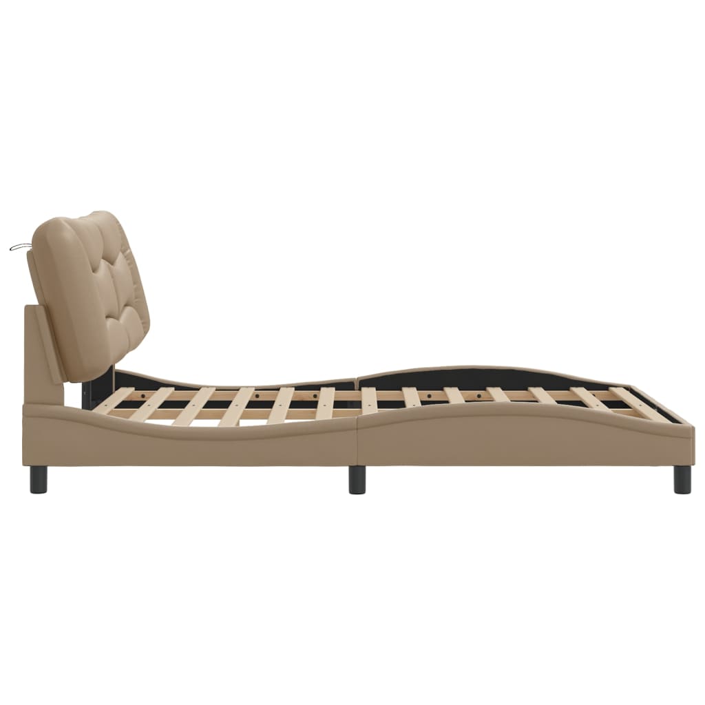Rám Postele Bez Matrace Hvar Cappuccino 140X190 Cm Umělá Kůže