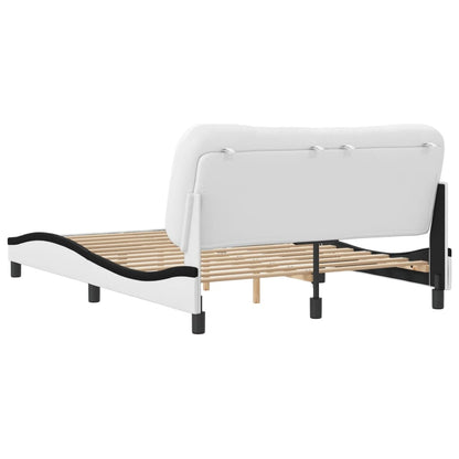 Rám Postele Bez Matrace Hvar Bílý A Černý 140 X 190 Cm Umělá Kůže