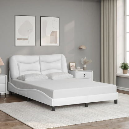 Rám Postele Bez Matrace Hvar Bílý 140X200 Cm Umělá Kůže