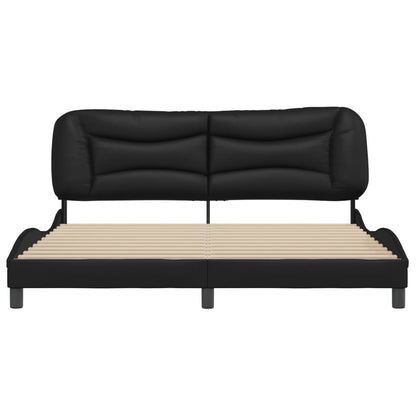 Rám Postele Bez Matrace Hvar Černý 180X200 Cm Umělá Kůže