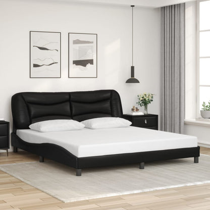 Rám Postele Bez Matrace Hvar Černý 180X200 Cm Umělá Kůže