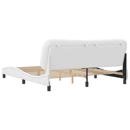 Rám Postele Bez Matrace Hvar Bílý 180X200 Cm Umělá Kůže