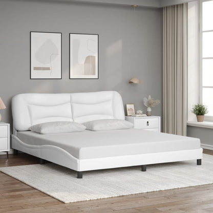 Rám Postele Bez Matrace Hvar Bílý 180X200 Cm Umělá Kůže