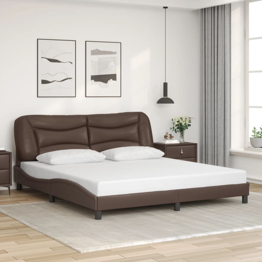 Rám Postele Bez Matrace Hvar Hnědý 180X200 Cm Umělá Kůže