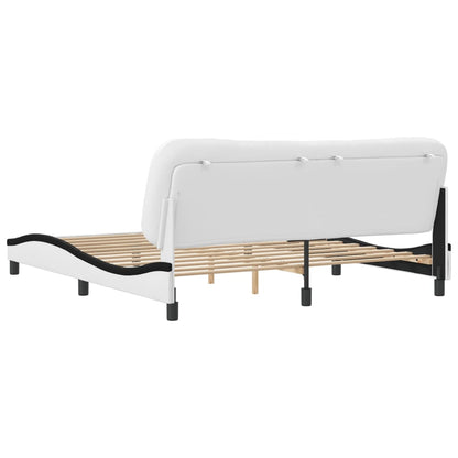 Rám Postele Bez Matrace Hvar Bílý A Černý 180 X 200 Cm Umělá Kůže