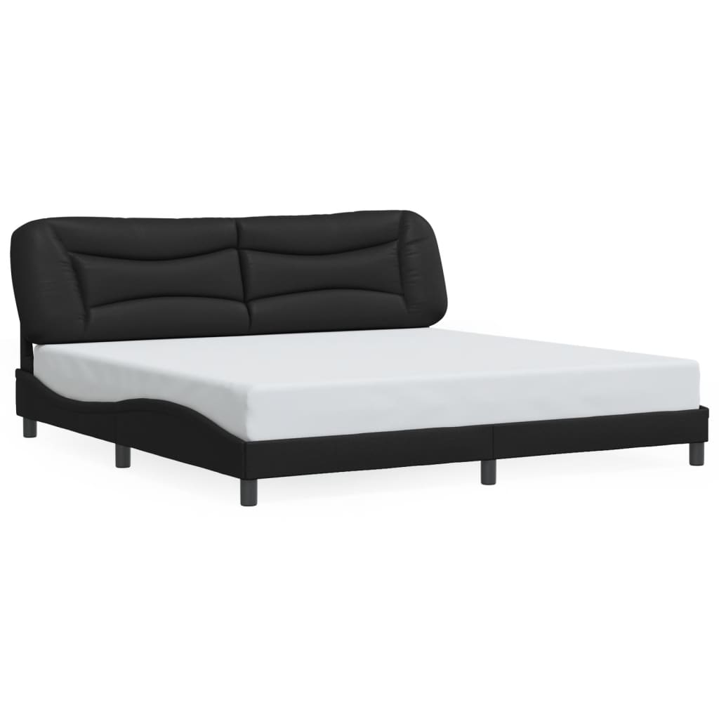 Rám Postele Bez Matrace Hvar Černý 200X200 Cm Umělá Kůže
